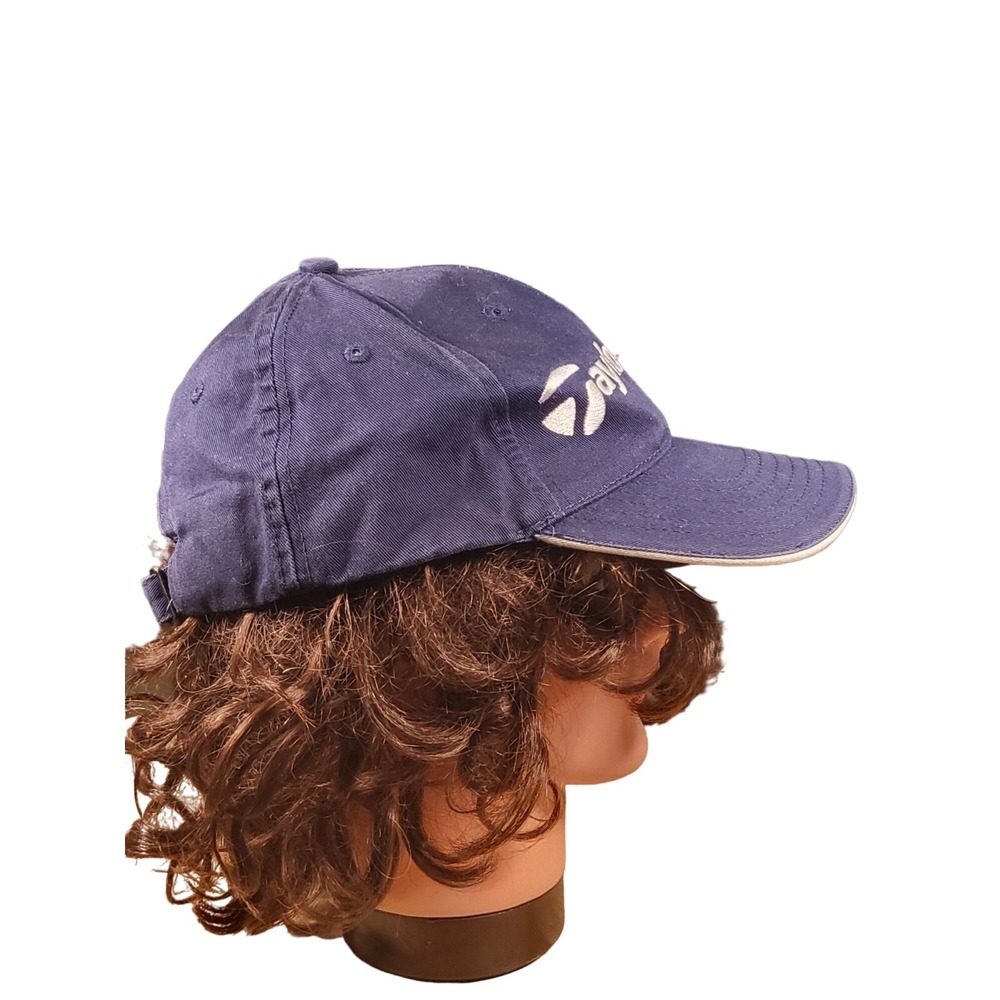 TaylorMade Golf Hat Adjustable Strap Cap Blue White Embroidered Sportswear Dad - Picture 4 of 6